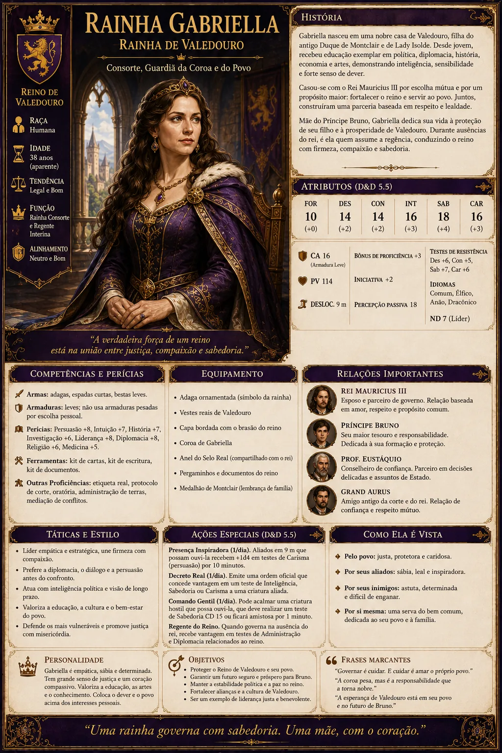 Ficha completa de Rainha Gabriella
