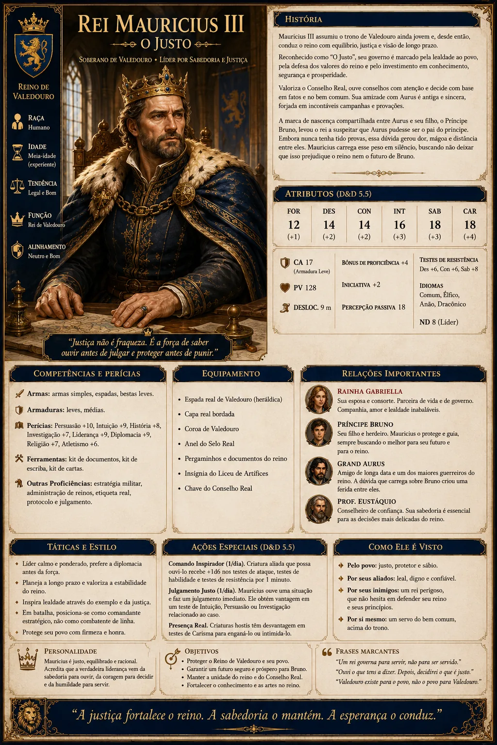 Ficha de Rei Mauricius III, o Justo